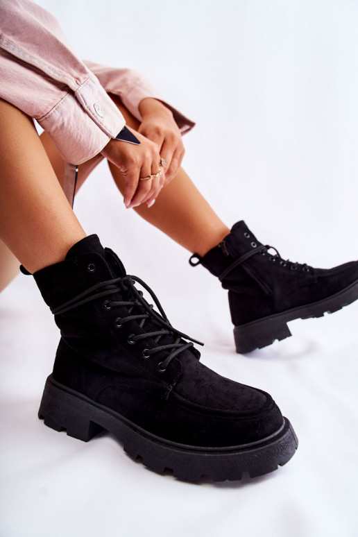 seemisnakhsed Naiste poolsaapad nööritavad mustad Vanita