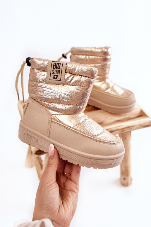 Nööpidega lumesaapad Big Star KK374221 beeži värvi-Kuldset värvi Nööpidega lumesaapad Big Star KK374221 beeži värvi-Kuldset värvi