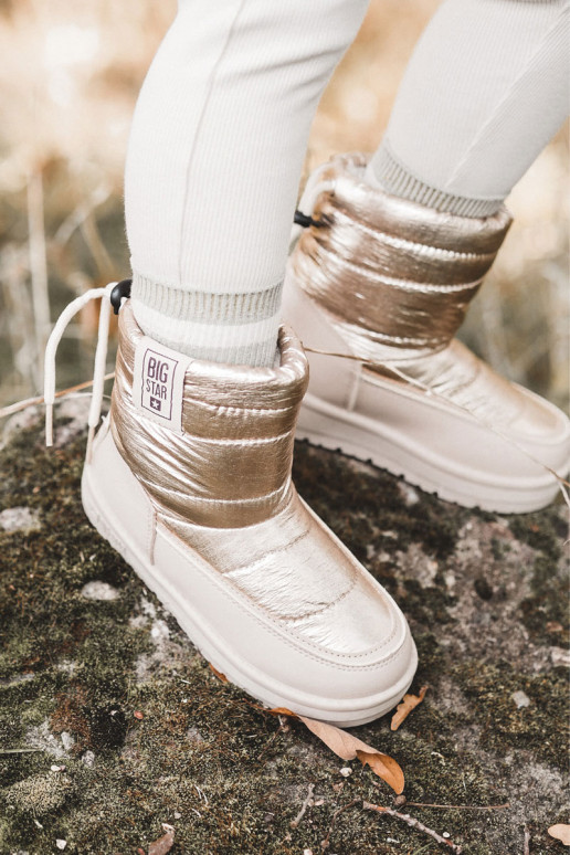 Nööpidega lumesaapad Big Star KK374221 beeži värvi-Kuldset värvi Nööpidega lumesaapad Big Star KK374221 beeži värvi-Kuldset värvi