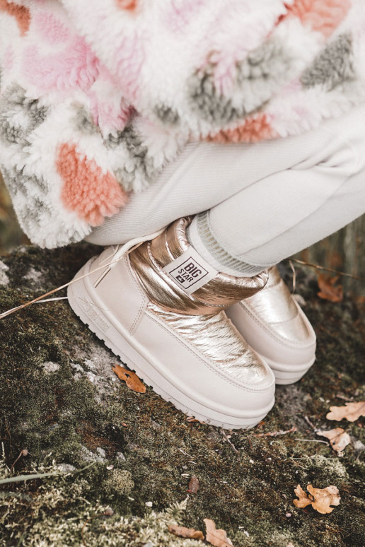 Nööpidega lumesaapad Big Star KK374221 beeži värvi-Kuldset värvi Nööpidega lumesaapad Big Star KK374221 beeži värvi-Kuldset värvi