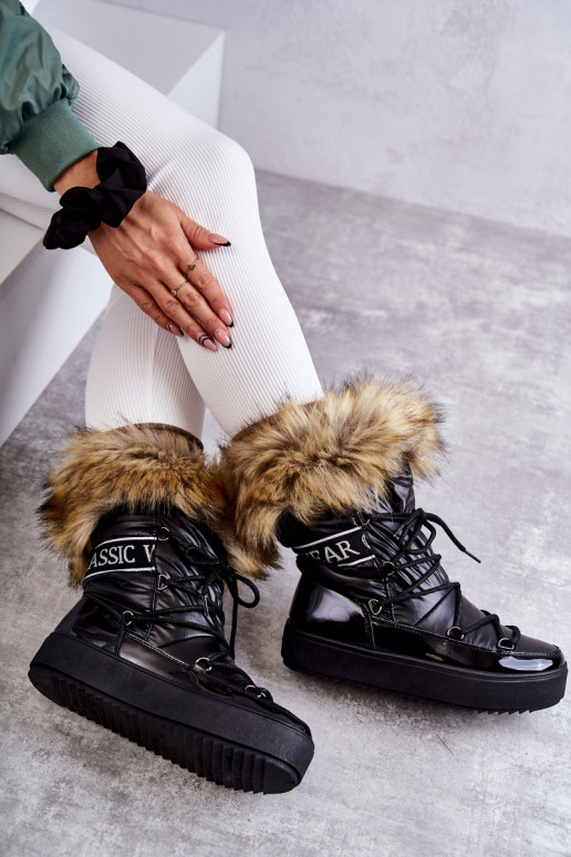 nööpidega lumesaapad nööritavad mustad Santero