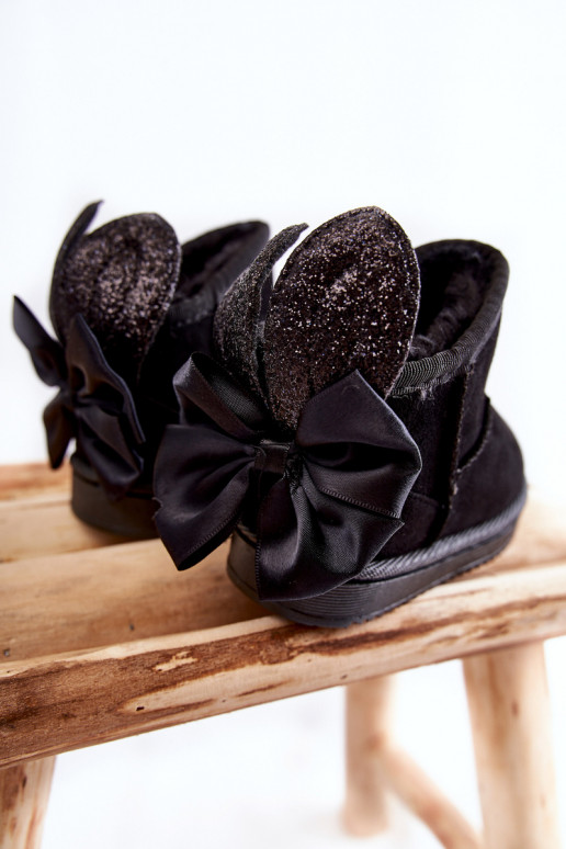 Laste voodriga nööpidega lumesaapad lipsukesega mustad Meriva Laste voodriga nööpidega lumesaapad lipsukesega mustad Meriva