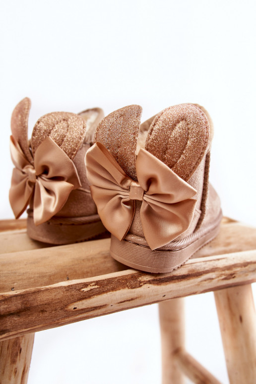 Laste voodriga nööpidega lumesaapad lipsukesega beeži värvi Meriva Laste voodriga nööpidega lumesaapad lipsukesega beeži värvi Meriva