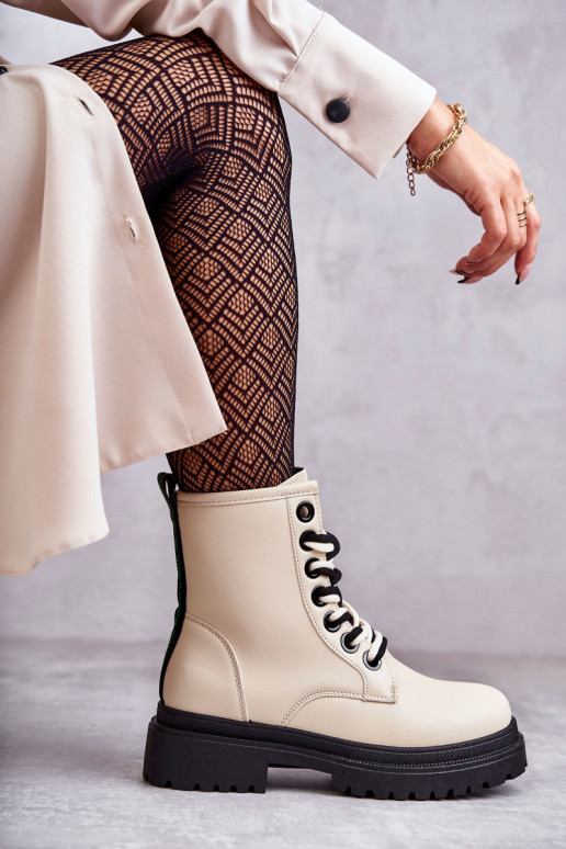 Naiste poolsaapad säärsaapad Elevandiluu värvi Denila