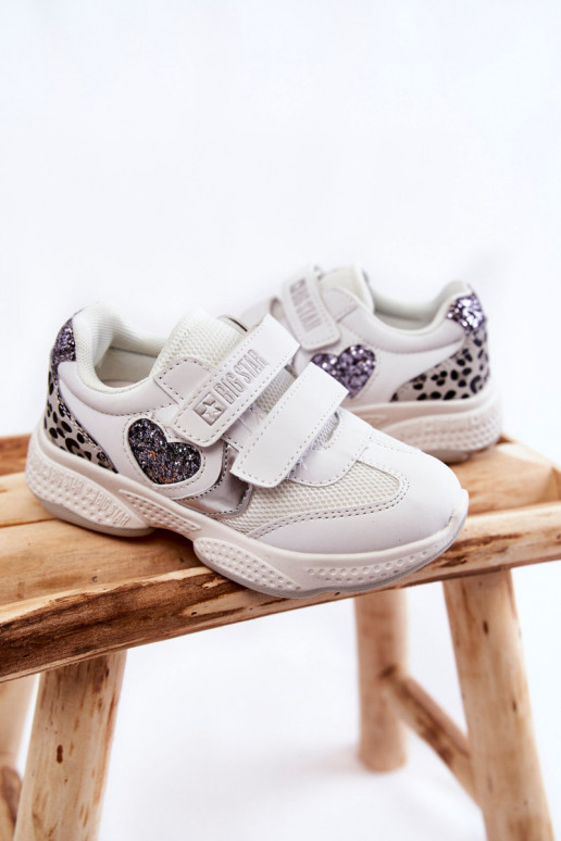 Laste spordijalatsid krõpsudega kinnitatav Big Star KK374022 valget värvi