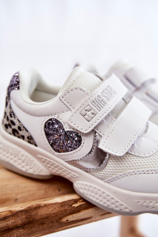 Laste spordijalatsid krõpsudega kinnitatav Big Star KK374022 valget värvi