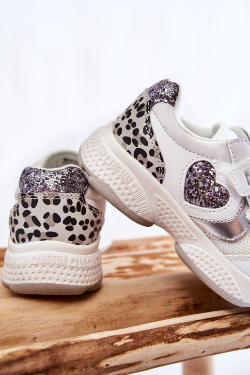 Laste spordijalatsid krõpsudega kinnitatav Big Star KK374022 valget värvi