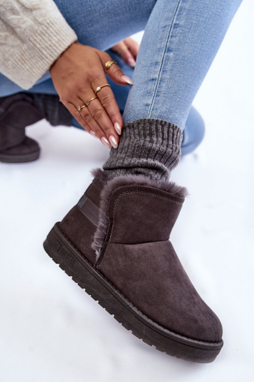 Naiste poolsaapad nööpidega lumesaapad Big Star KK274623 Halli värvi