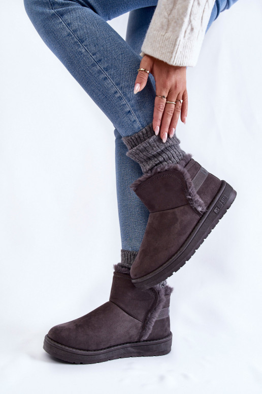 Naiste poolsaapad nööpidega lumesaapad Big Star KK274623 Halli värvi