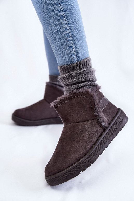 Naiste poolsaapad nööpidega lumesaapad Big Star KK274623 Halli värvi