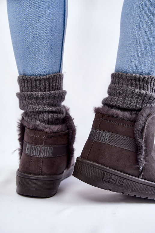 Naiste poolsaapad nööpidega lumesaapad Big Star KK274623 Halli värvi
