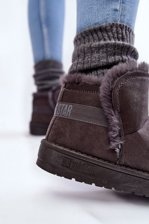 Naiste poolsaapad nööpidega lumesaapad Big Star KK274623 Halli värvi