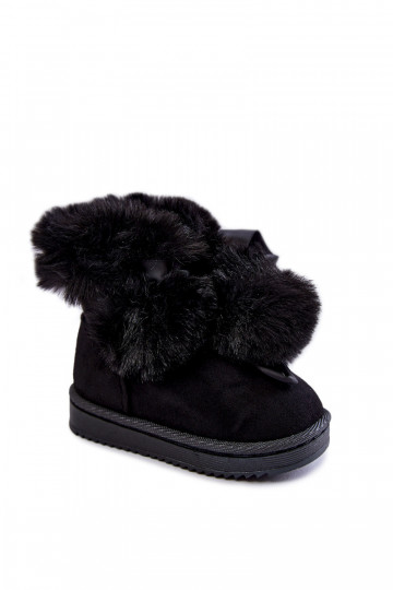 Laste jalanõud voodriga Naiste poolsaapad nööpidega lumesaapad mustad Roofy 2