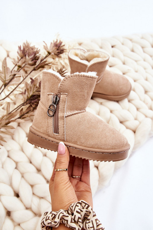 Laste jalanõud voodriga Naiste poolsaapad nööpidega lumesaapad beeži värvi Catellie Laste jalanõud voodriga Naiste poolsaapad nööpidega lumesaapad beeži värvi Catellie