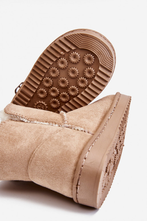 Laste jalanõud voodriga Naiste poolsaapad nööpidega lumesaapad beeži värvi Catellie Laste jalanõud voodriga Naiste poolsaapad nööpidega lumesaapad beeži värvi Catellie