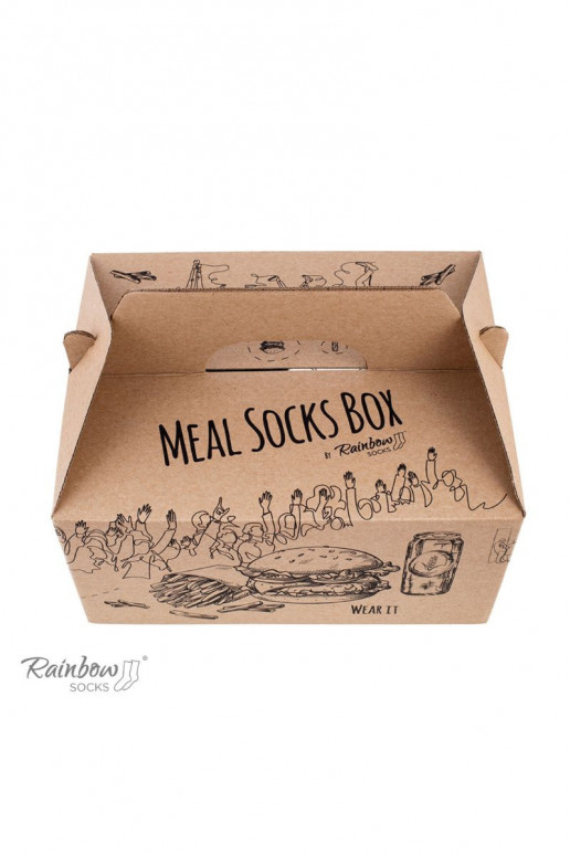Vikerkaare sokid Meal Socks Box Burger 5 Par