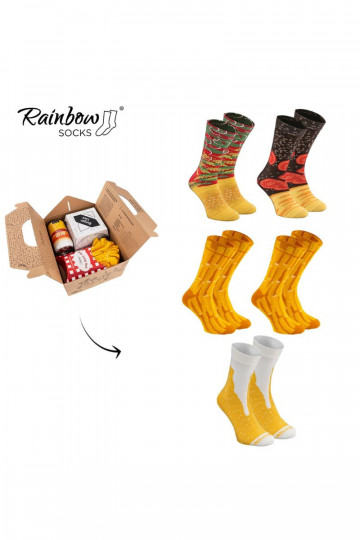 Vikerkaare sokid Meal Socks Box Burger 5 Par 2