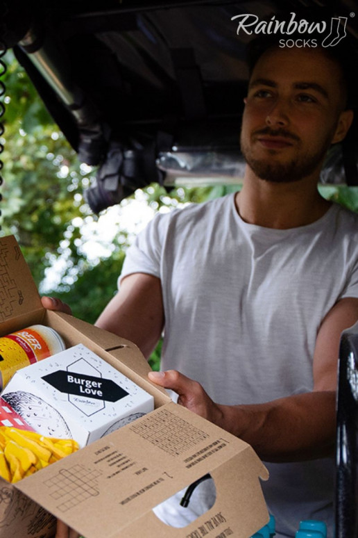 Vikerkaare sokid Meal Socks Box Burger 5 Par