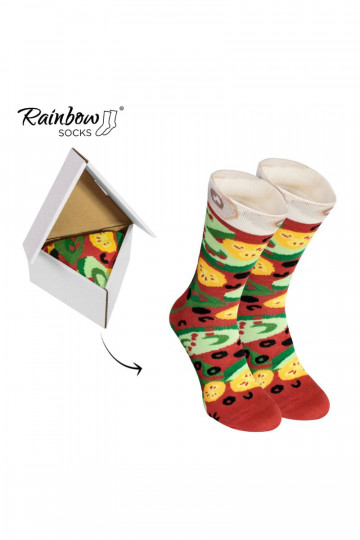 Vikerkaare sokid 1 paar Pizza 2