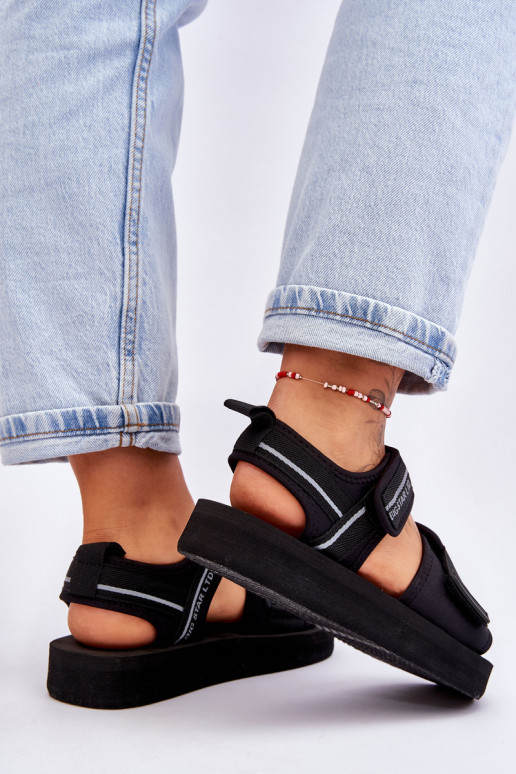 Naistesandaalid krõpsudega kinnitatav Big Star LL274784 mustad