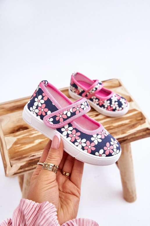 Lillemustritega laste baleriinid Sinist värvi-Tumeroosad värvi Noah