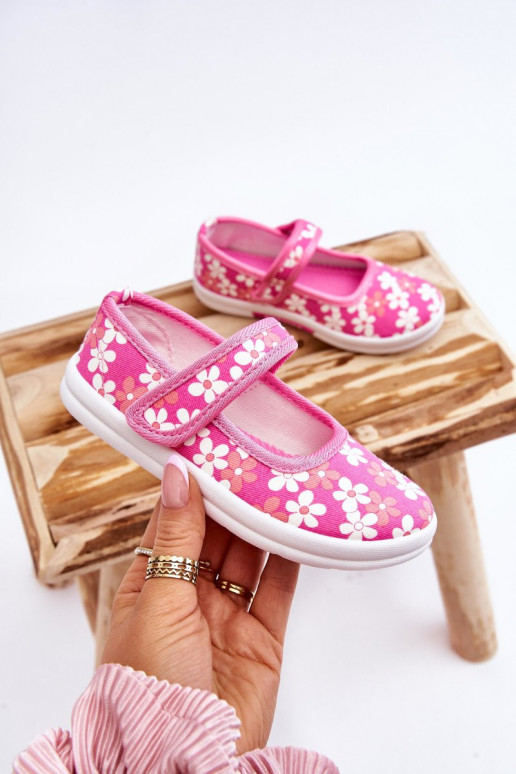 Lillemustritega laste baleriinid Tumeroosad värvi Noah Lillemustritega laste baleriinid Tumeroosad värvi Noah