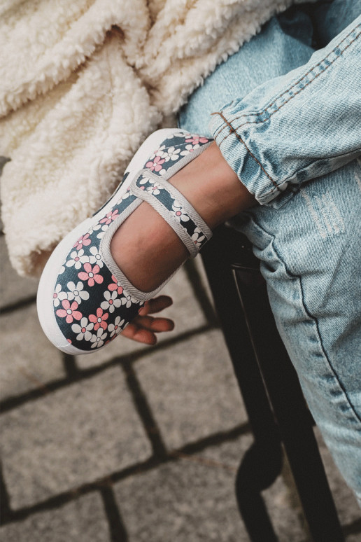 Lillemustritega laste baleriinid Sinist värvi-Halli värvi Noah Lillemustritega laste baleriinid Sinist värvi-Halli värvi Noah