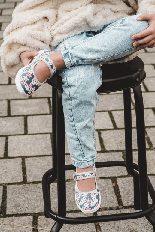 Lillemustritega laste baleriinid Sinist värvi-Halli värvi Noah Lillemustritega laste baleriinid Sinist värvi-Halli värvi Noah