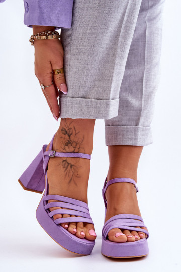 Elegantsed kõrged kontsad Violetne värv Verda