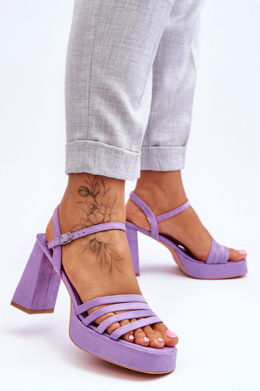 Elegantsed kõrged kontsad Violetne värv Verda