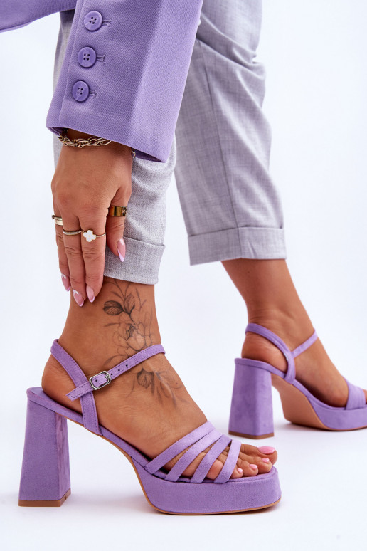 Elegantsed kõrged kontsad Violetne värv Verda
