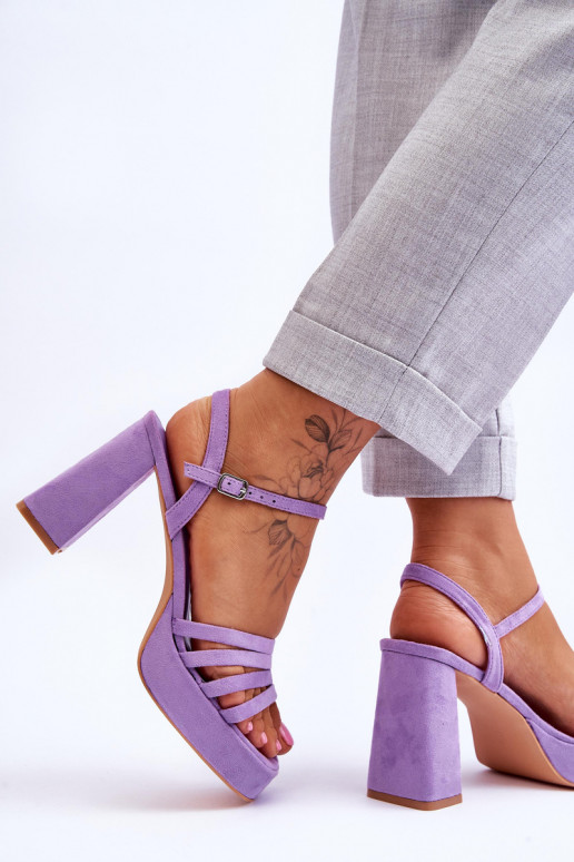 Elegantsed kõrged kontsad Violetne värv Verda
