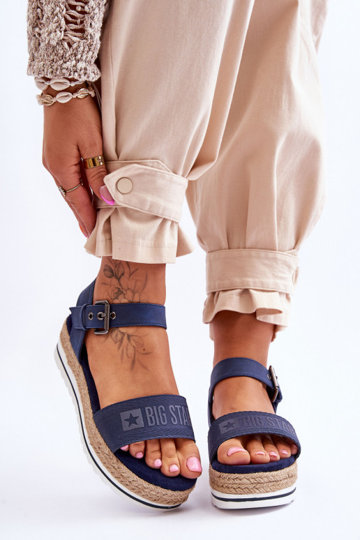 Mugavad sandaalid platvormiga Big Star LL274869 tumesinist värvi