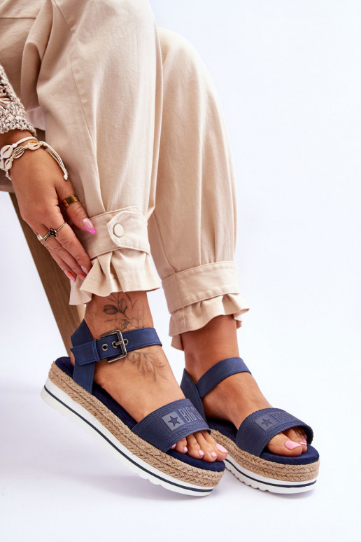 Mugavad sandaalid platvormiga Big Star LL274869 tumesinist värvi