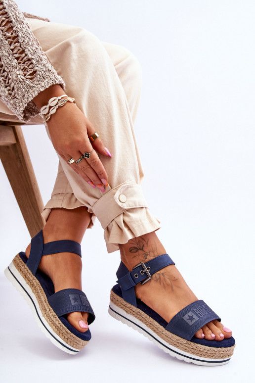 Mugavad sandaalid platvormiga Big Star LL274869 tumesinist värvi