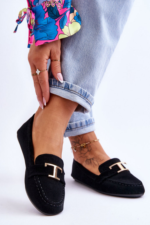 Klassikalised slip-on mokassiinid mustad Carly