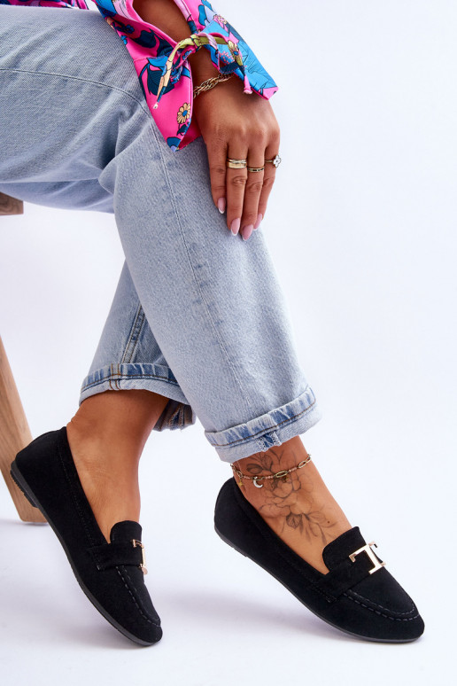 Klassikalised slip-on mokassiinid mustad Carly