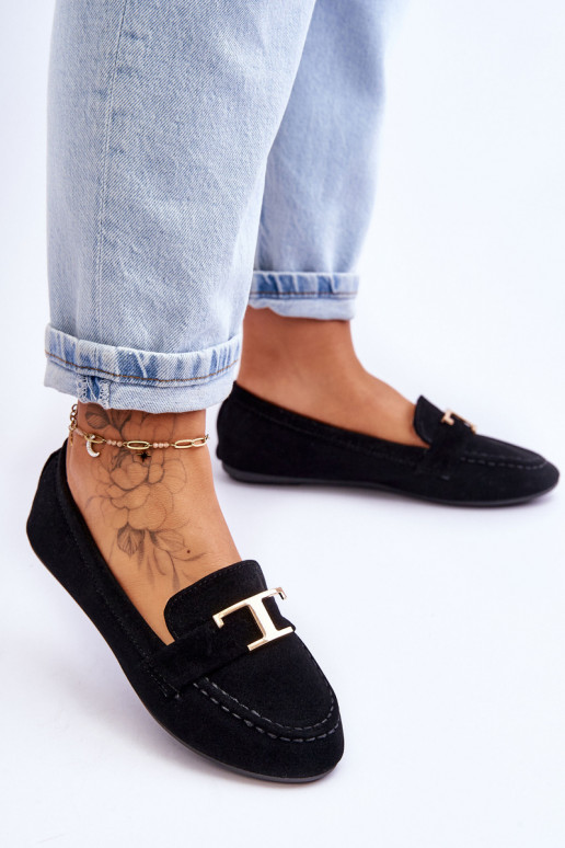 Klassikalised slip-on mokassiinid mustad Carly