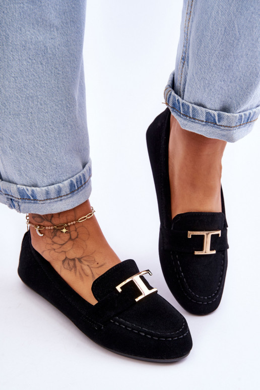 Klassikalised slip-on mokassiinid mustad Carly