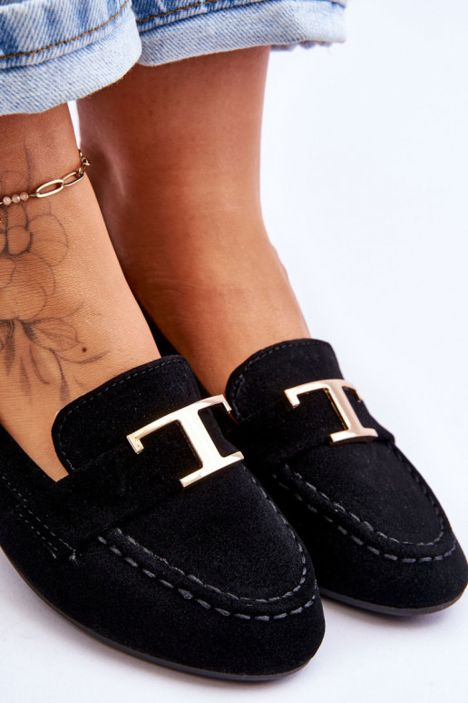 Klassikalised slip-on mokassiinid mustad Carly