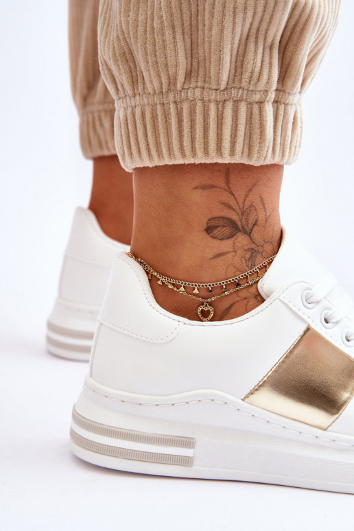 Klassikalise mudeli spordijalatsid Valget-Kuldset värvi Follow Me