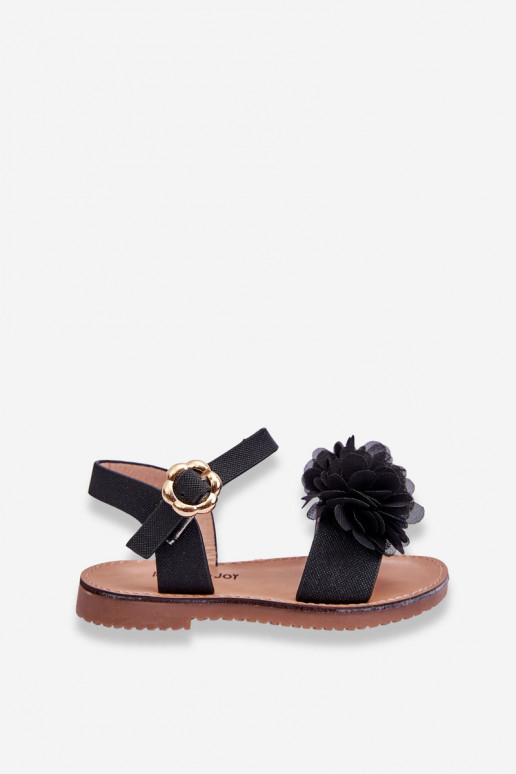 Moekad Lastejalatsid lilledega mustad Poly