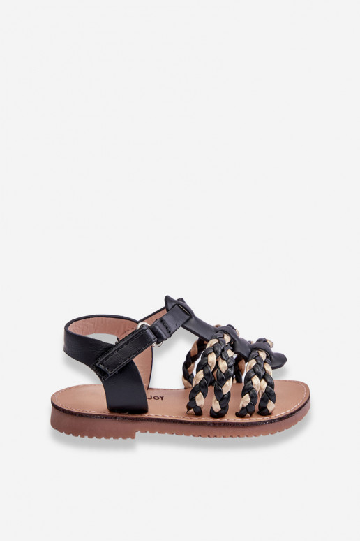 Laste sandaalid rihmadega mustad Sammy