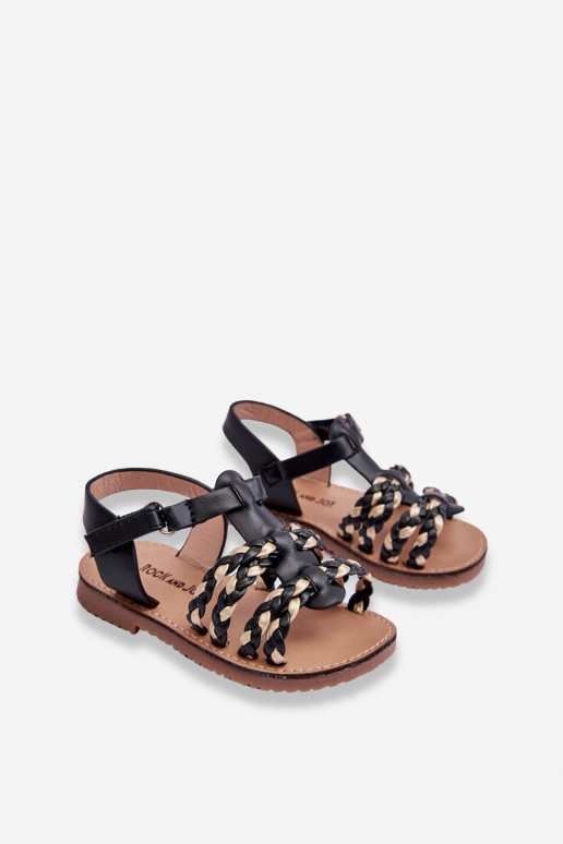 Laste sandaalid rihmadega mustad Sammy