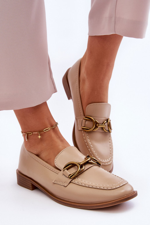 Klassikalise mudeli naiste mokassiinid beeži värvi Lorien