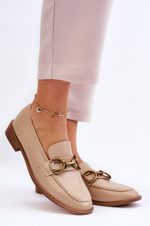 Klassikalise mudeli naiste mokassiinid beeži värvi Lorien