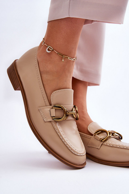 Klassikalise mudeli naiste mokassiinid beeži värvi Lorien