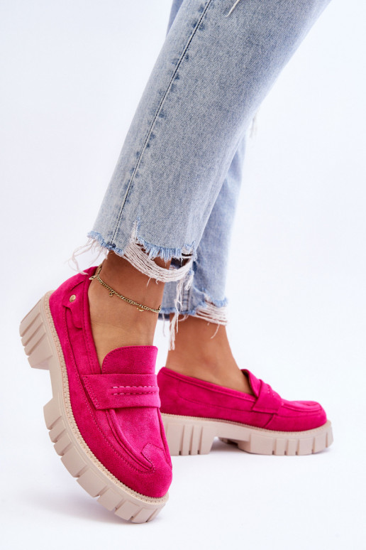 Naiste seemisnahast poolsaapad tumeroosad värvi Fiorell