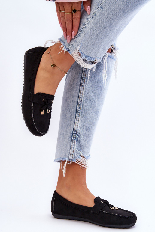 Klassikalised seemisnahast mokassiinid mustad Good Time