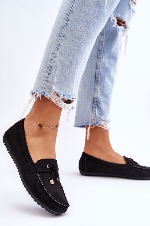 Klassikalised seemisnahast mokassiinid mustad Good Time